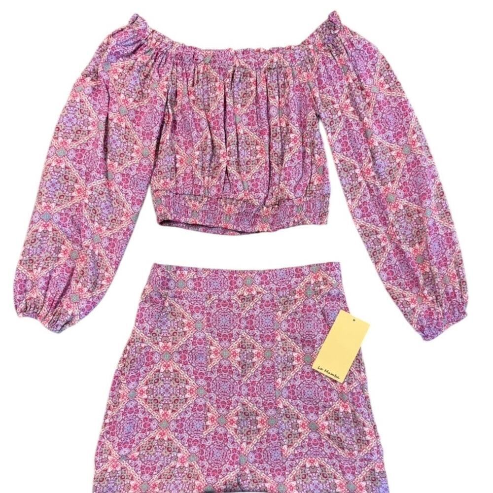 Live To Be Spoiled 2-Piece Boho Crop Top & Wide Leg Pants Set | Size XS | NWT - Picture 2 of 7